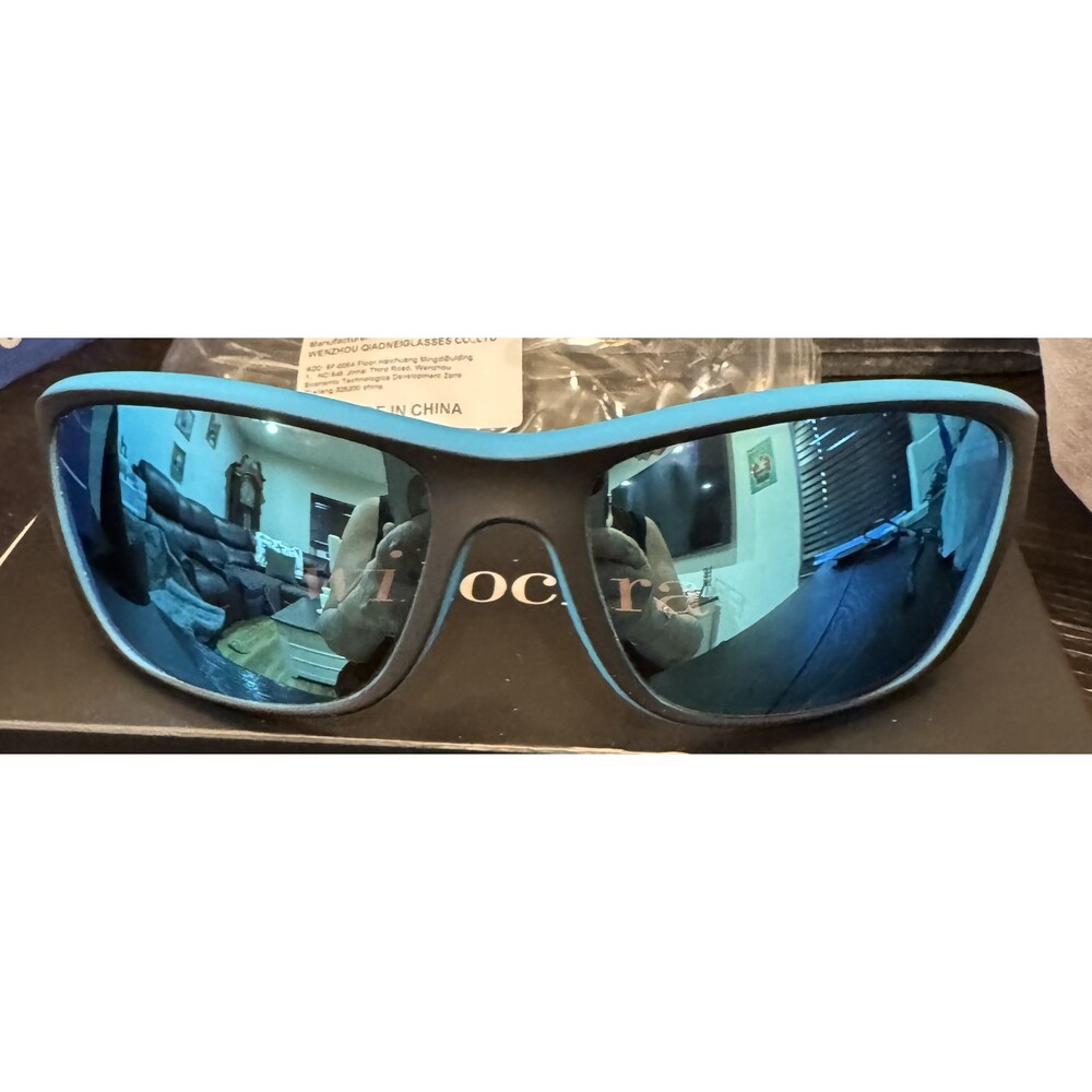 Willochra Full lens Polarized Sunglasses for Driving Running Sports Blue Unisex